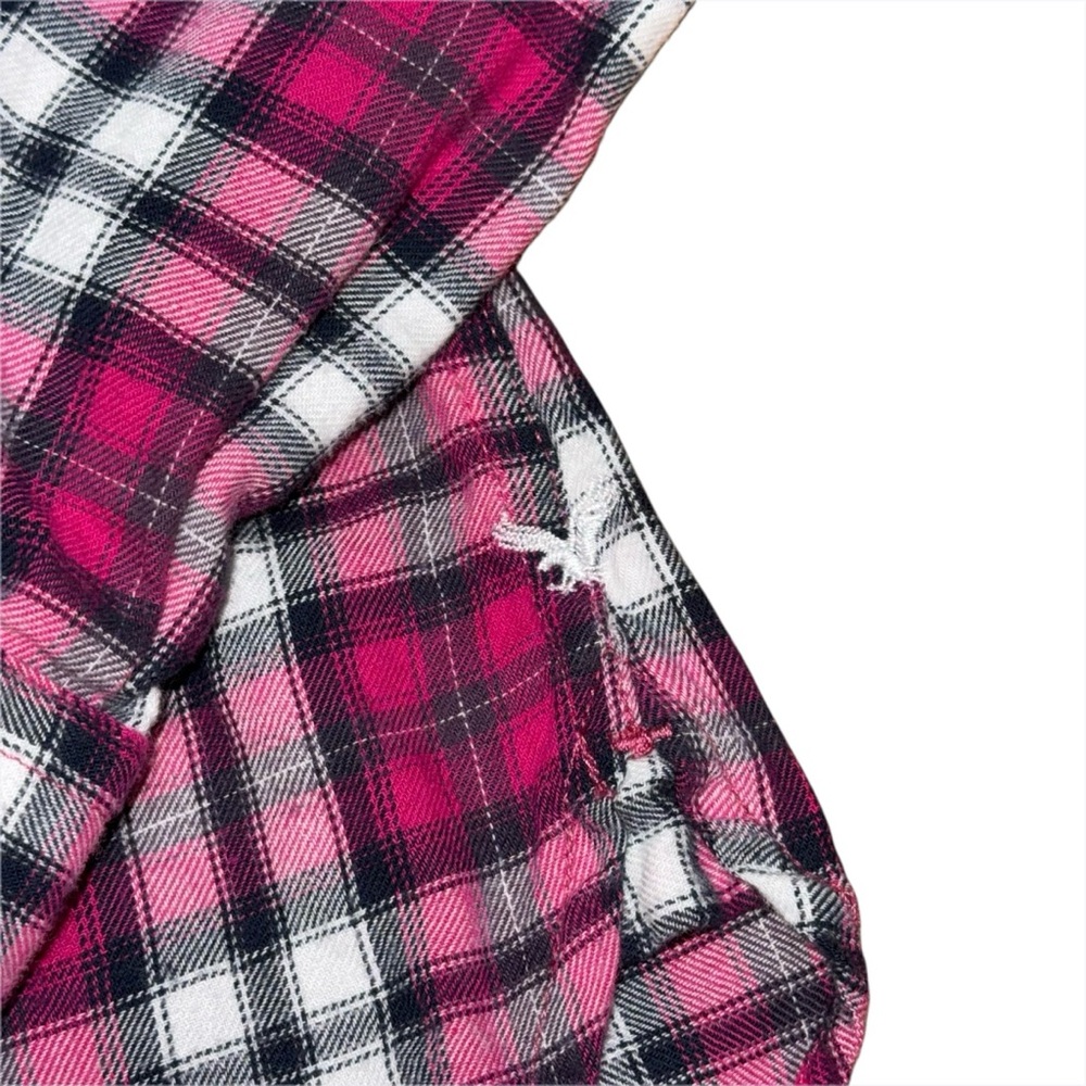 Y2K American Eagle Pink Plaid Button Down Long Sleeve Shirt Women’s Small Cotton - Picture 2 of 10
